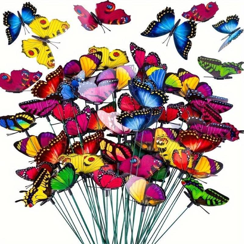 2D Flat 100pcs Butterflys Garden Decorations 10 Inch庭院装饰