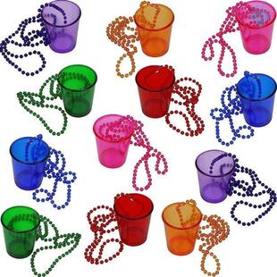 12PC Bachelorette Bride Party Shot Glasses Necklace Cups Pla
