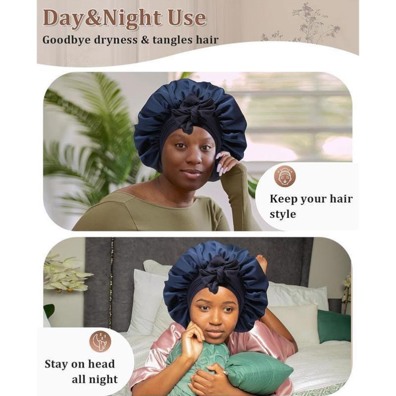 Double Layer Satin Bonnet for Sleeping Cap Women Reversible