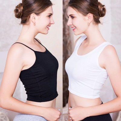 吊带背心女士棉质短款无袖外穿