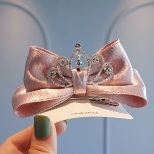 儿童头饰公主高级感皇冠发夹生日发卡女童蝴蝶结夹子宝宝发饰头饰