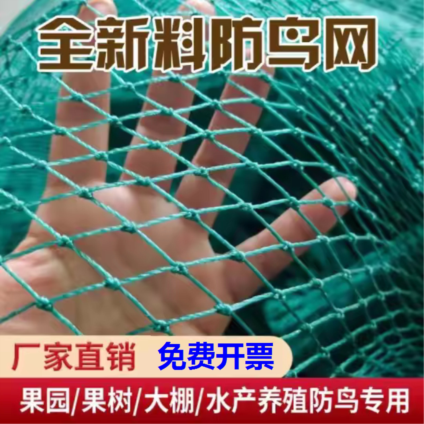 大棚尼龙线防鸟网养鸡尼龙网养殖天网鱼塘果园防鸟网果树防鸟用网