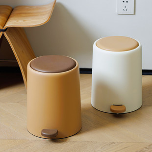 脚踏垃圾桶静音缓降家用带盖子脚踩翻盖客厅厨房卫生间卧室高级感