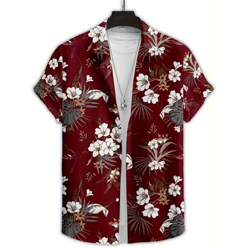 H 60905 Floral printed men's shirt 印花花朵士衬衫