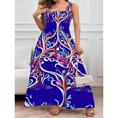 H 54841 Digital Print Sleeves Dress 印花连衣裙