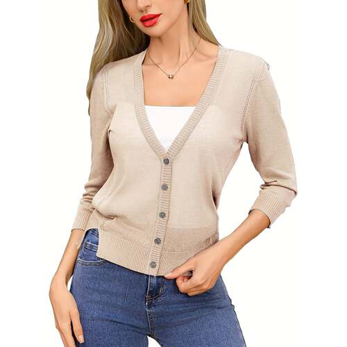 H 58513 Button Front Long Sleeve Cardigan 纽扣长袖开衫