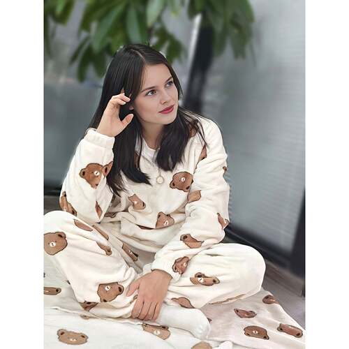 H 71640 Thickened Flannel Winter Pajamas Set 加厚法兰绒睡衣
