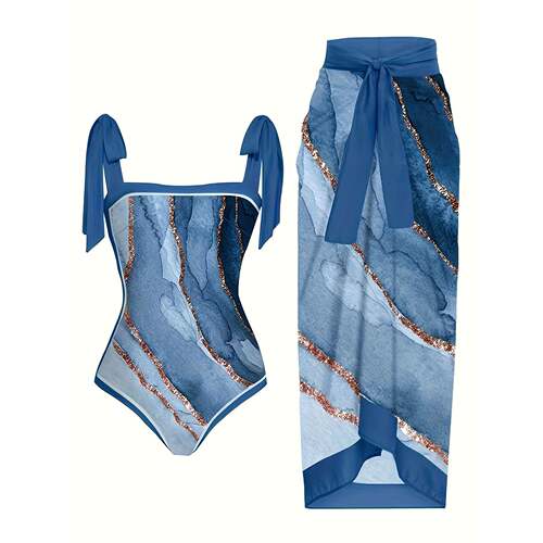 H 30516 Conservative One Piece Swimsuit 复古连体泳衣