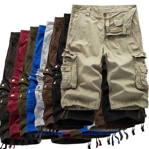 T 52443 Men's plus size cargo shorts 大码多袋休闲短裤