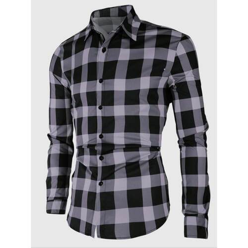 T 24286 Korean Plaid Long-sleeve Shirt 韩版格子长袖衫新款欧