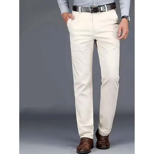 H 54634 Men's Mid Rise Straight Leg Pants 商务休闲裤直筒裤