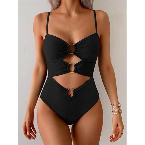 W 13887 Ring Buckle Hollow Swimsuit 环扣镂空泳衣