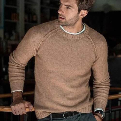 I 17812 Men's Solid Knit Sweater 士毛衣