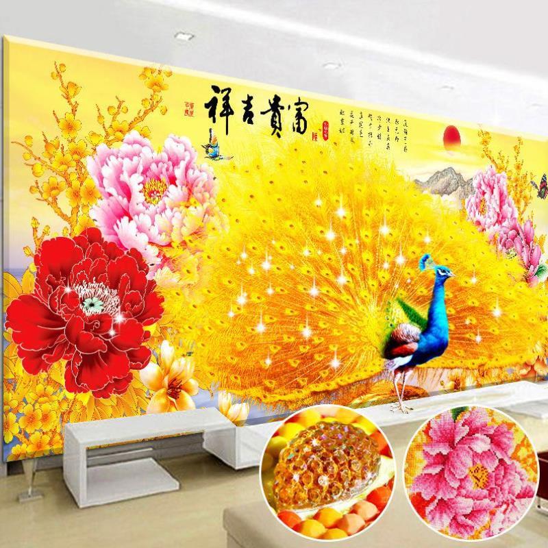 2020新款5D钻石画满钻客厅花开富贵吉祥牡丹贴钻画十字绣钻石绣