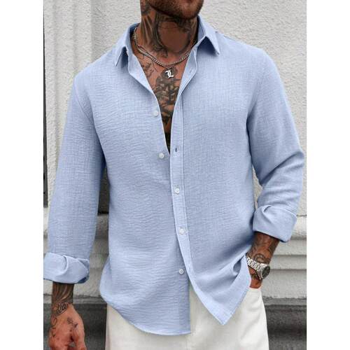 T 13533 Solid Patchwork Shirt 纯色拼贴开衫衬衫