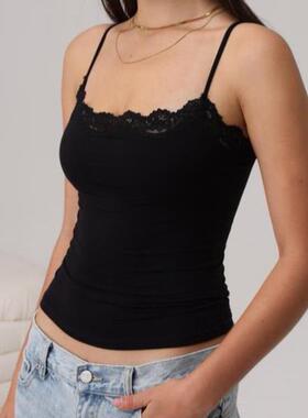 Padded Lace Top Double Lined Se Tank Top Spaghetti