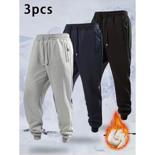 S 95738 360g Fleece Pants Men Straight Leg Light Gray 深灰羊