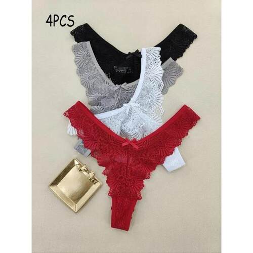 T 57155 Lace Sheer High Waist Thong 蕾丝镂空内裤
