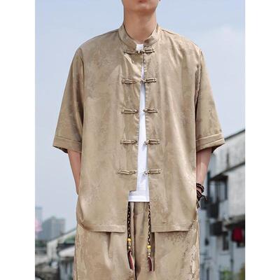 H 54772 Chinese Style Short Sleeve Shirt 中国风七分袖衬衫