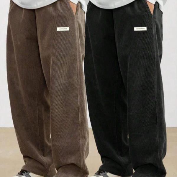 n's Plain Letter Patched Pocket raight Leg Corduroy