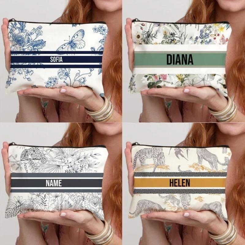New Design Custom Name Makeup Bag For Women Gift Eco Canvas