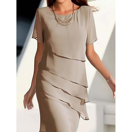H 58001 Summer Spliced Chiffon Dress 夏季连衣裙