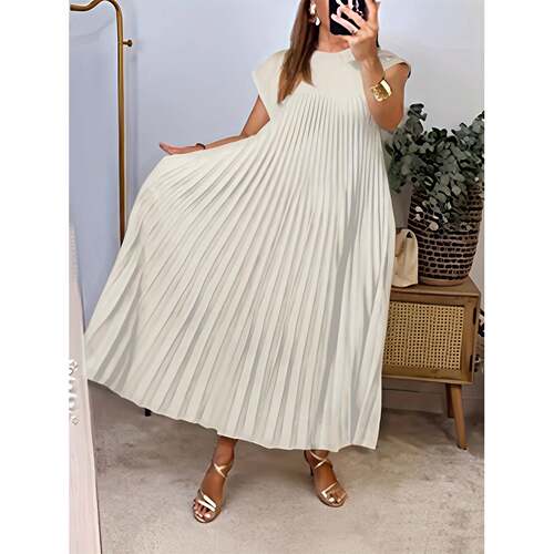 H 53371 Sleeves Ruffle Dress 无袖百褶连衣裙