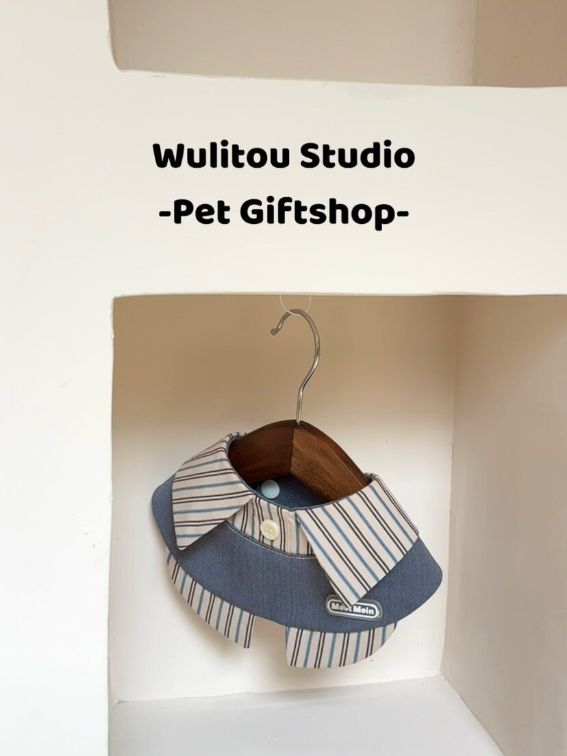 Wulitou原创宠物衣服狗狗猫咪通用口水巾围兜领结围脖格纹可爱