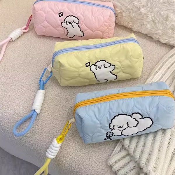 大容量笔袋线条小狗学生笔袋