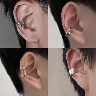 耳钉男款无耳洞耳夹小众设计耳扣男士假耳钉男耳骨夹假耳环耳坠高