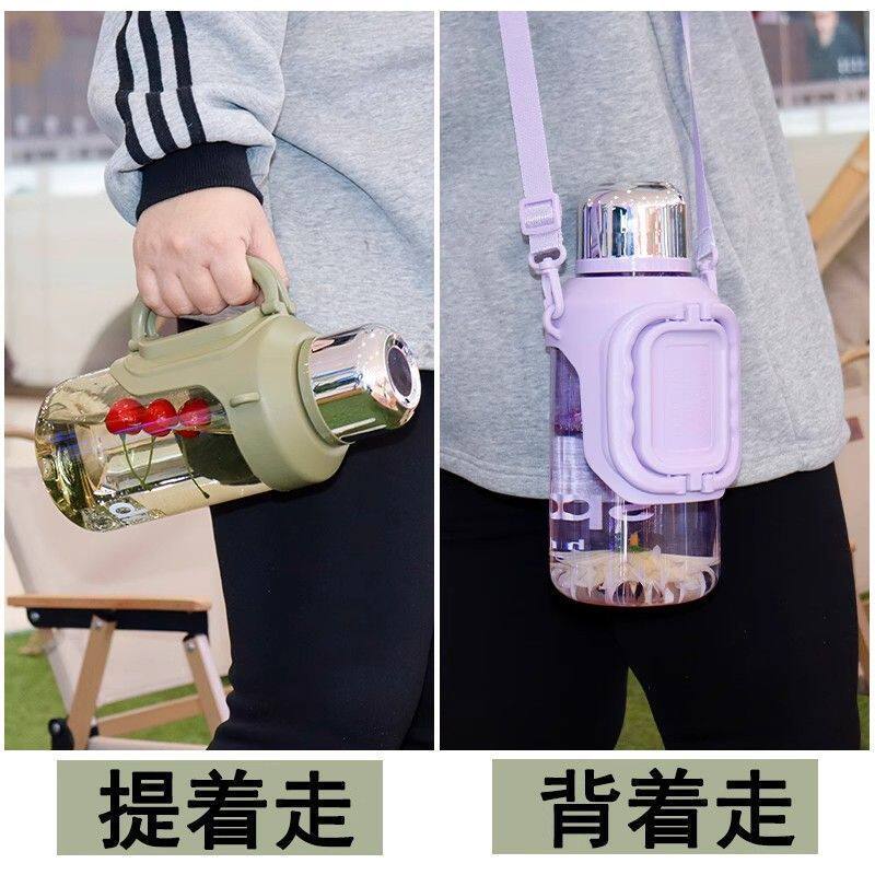 轻便车载水壶食品级超大容量高颜值隔热带手柄高品质男女户外旅行