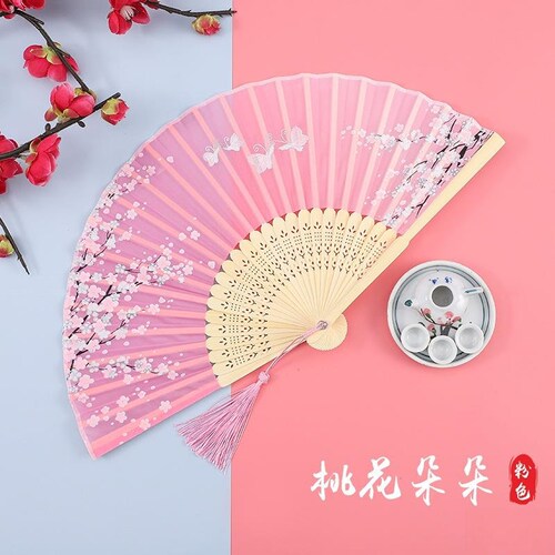 扇子古风折扇中国风舞蹈跳舞儿童夏季汉服女学生水墨画折叠小纸扇