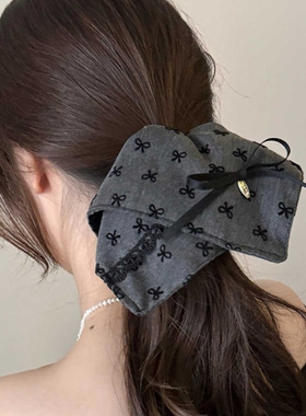 肠圈发绳灰色格雷系蝴蝶结方形大肠发圈女头绳高级感马尾辫丸子头