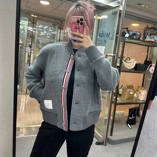 百搭修身 秋冬季 夹克大衣背后彩条短款 TB全羊毛女款 风衣外套 TUMA