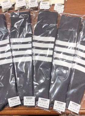 定制红白蓝织带四 TUMA TB灰色白色高筒纯棉袜子休闲百搭及膝袜