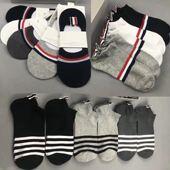 情侣船袜隐形袜条纹织带袜子礼盒装 TUMA TB短袜子纯棉男女款