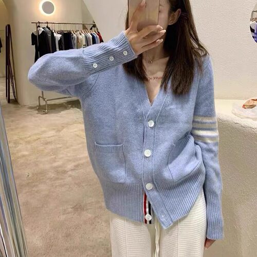 春季新款TB澳洲羊毛开衫休闲毛衣