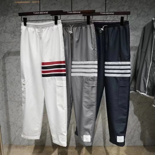 夏季TUMA TB四道杠防晒薄款长裤束脚裤冰丝男女超薄速干裤休闲裤