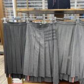 TB中长裙百褶裙四杠高腰显瘦不规则羊毛半身裙 TUMA 赠退货宝