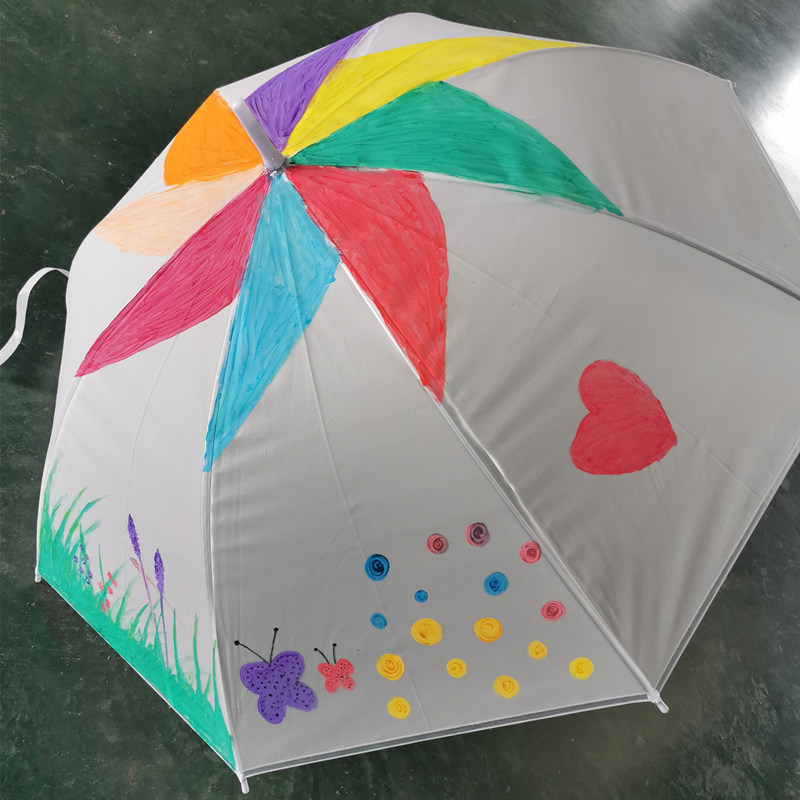 儿童绘画用雨伞画画diy手绘空白透g明白色幼儿园手工涂鸦彩绘小伞