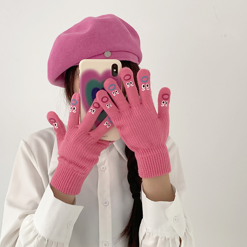 小红书新宠！搞怪表情毛线手套