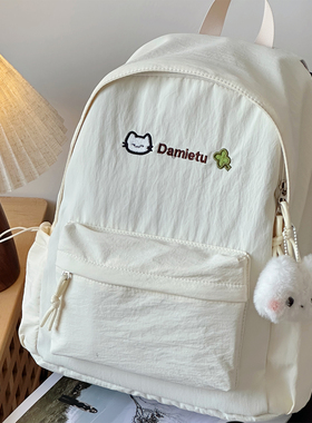 日系ins小清新休闲书包女高中生大学生可爱双肩包高颜值轻便背包