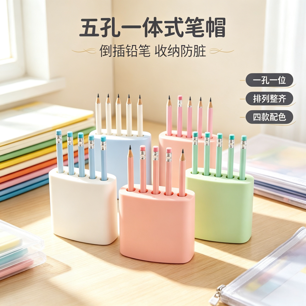 一体式防丢防脏二合一可立笔帽
