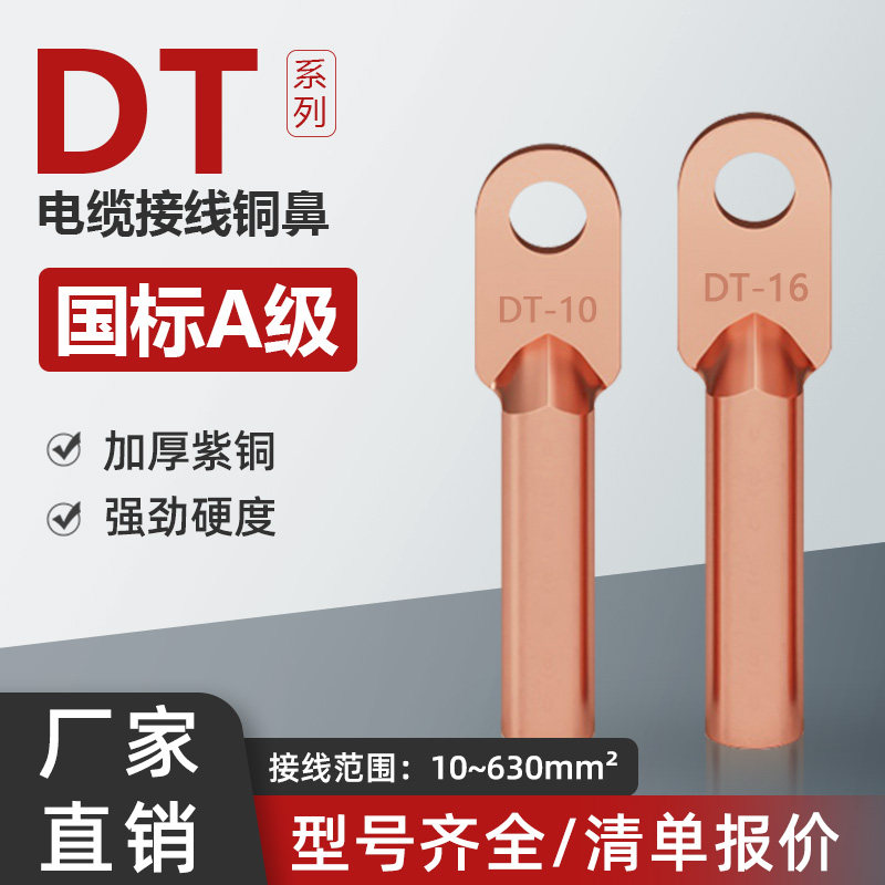 国标DT铜鼻子A级接线端子线鼻子