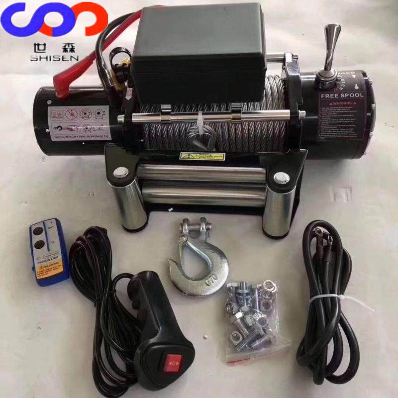 冬季越野自救绞车|3吨车载12V24V大拉力救援绞盘|自助拉车可遥控