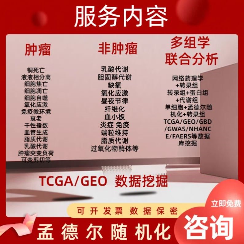 医学生信分析sci科研思路单细胞测序TCGA医学实验GEO省级标书