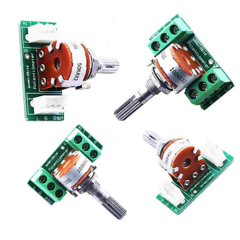 转接板ALPS音响功放机音频音量双联六脚电位器20K50K100K花柄25m