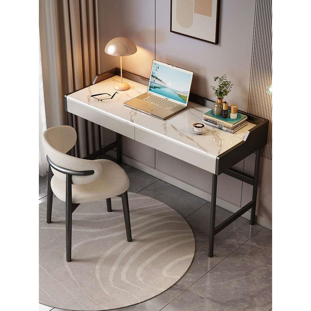 岩板书桌家用学生卧室台式电脑桌长方形写字长条桌轻奢学习办公桌