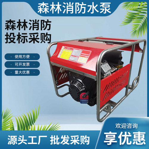 便携式森林消防高压水泵山林灭火离心泵风冷双缸四冲程灭火吸水泵