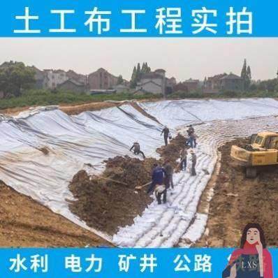 白色土工布工程布200克聚酯无纺布滤水层300克公路保湿养护建筑布